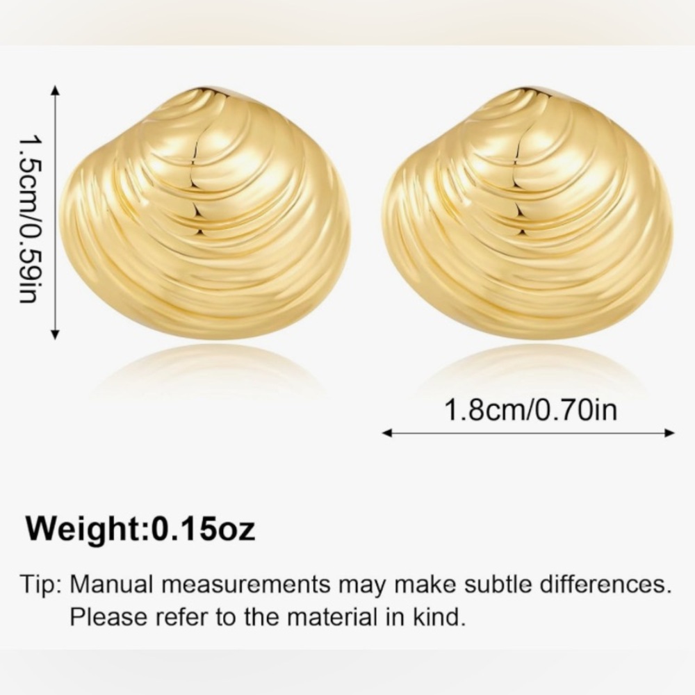 Filmoon Gold Seashell Studs Earrings Dainty Beach Earrings - Picture 7 of 11
